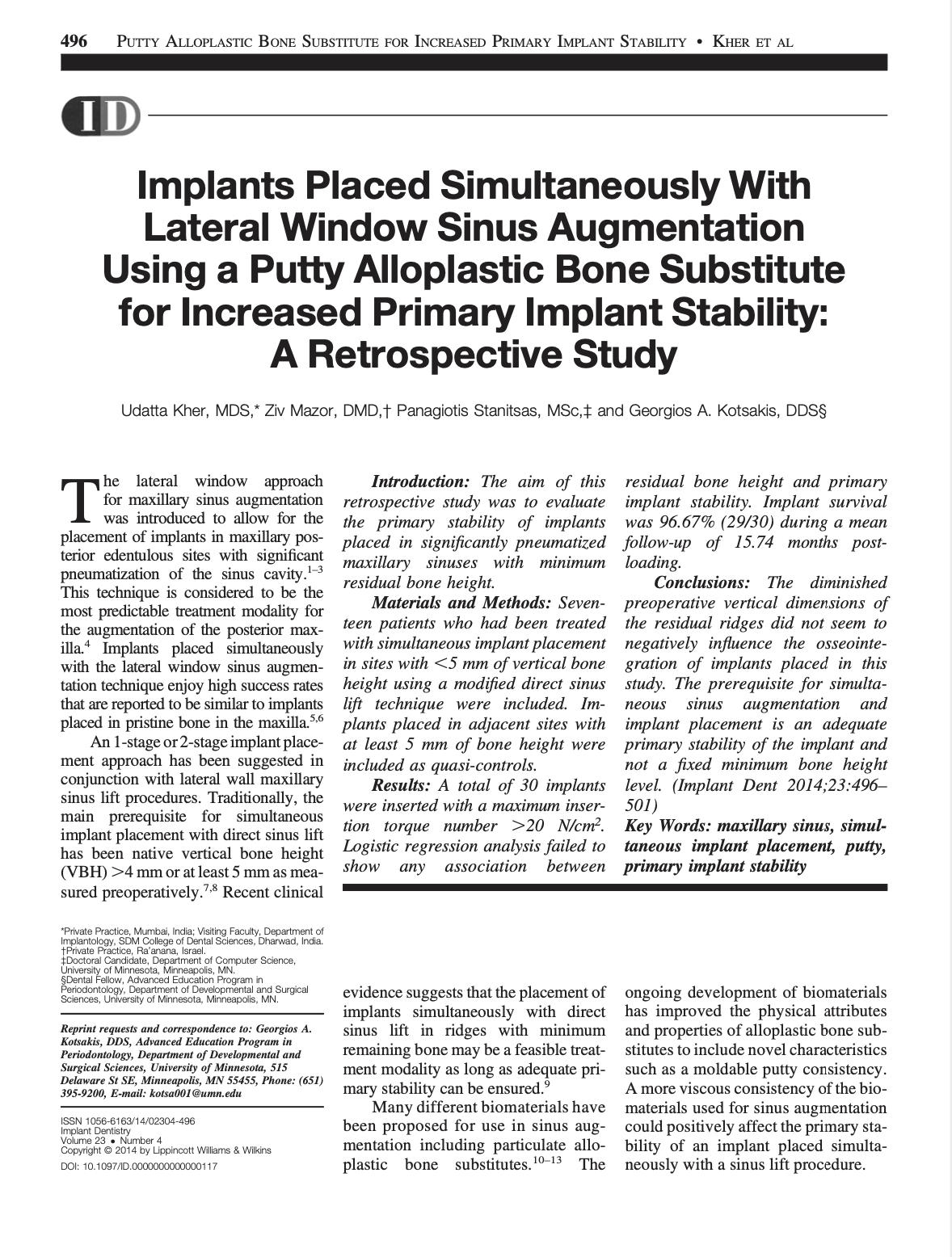 Article - Dr.Kotsakis - Lab